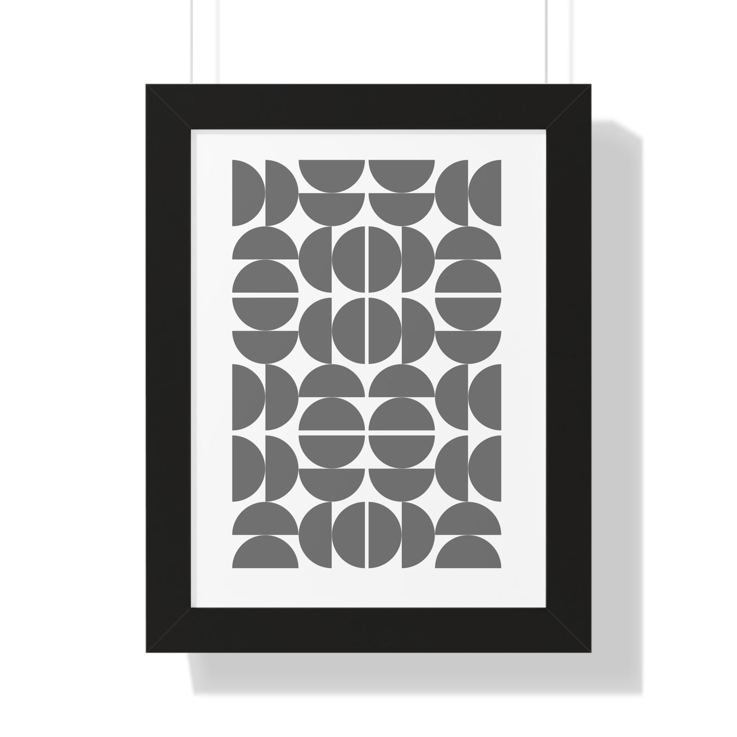 Monochrome Geometric Pattern Art Print | Contemporary Black and White Wall Art | XCalibre Designs | Framed Vertical Poster