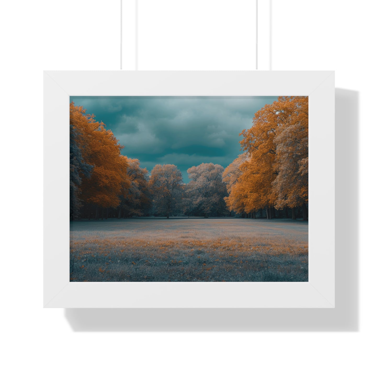 Autumn Serenity - Tranquil Park Scene Art Frame | Framed Horizontal Poster