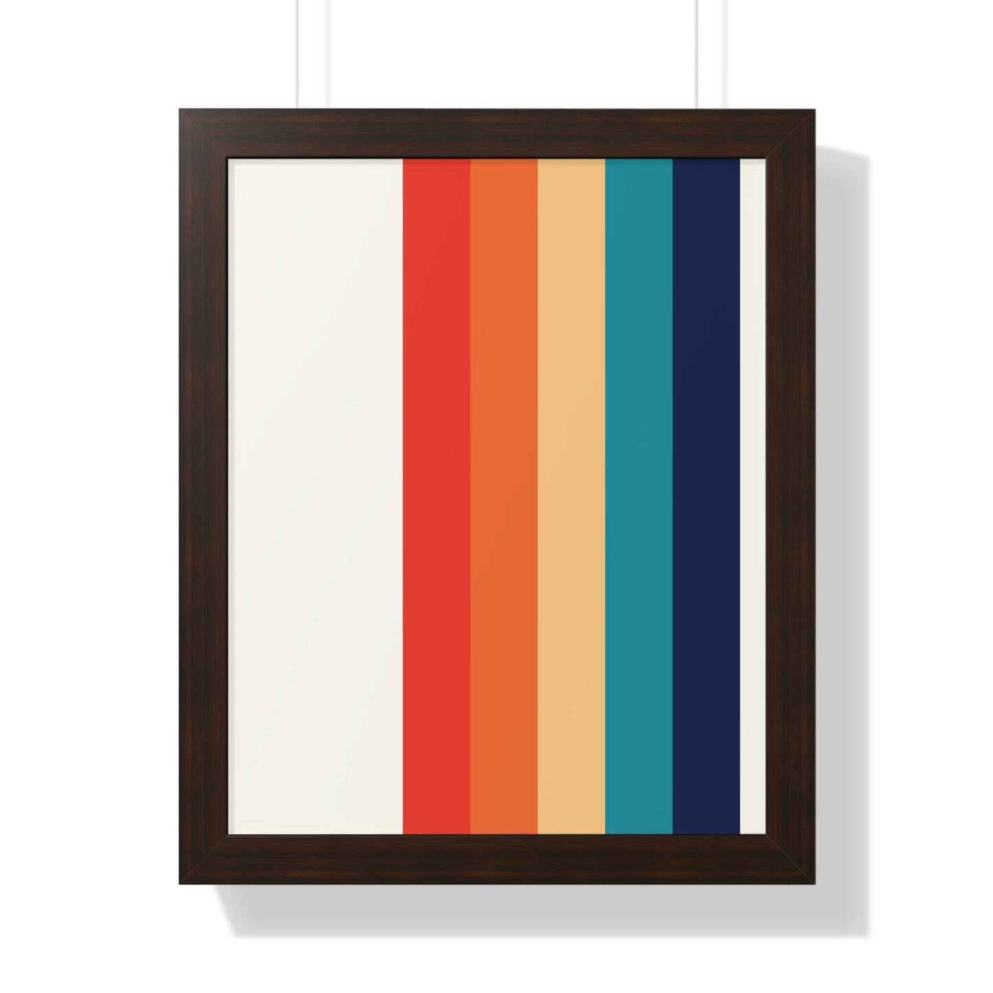 Multicolor Vertical Stripes Art Print | Contemporary Stripe Pattern Wall Art | XCalibre Designs | Framed Vertical Poster