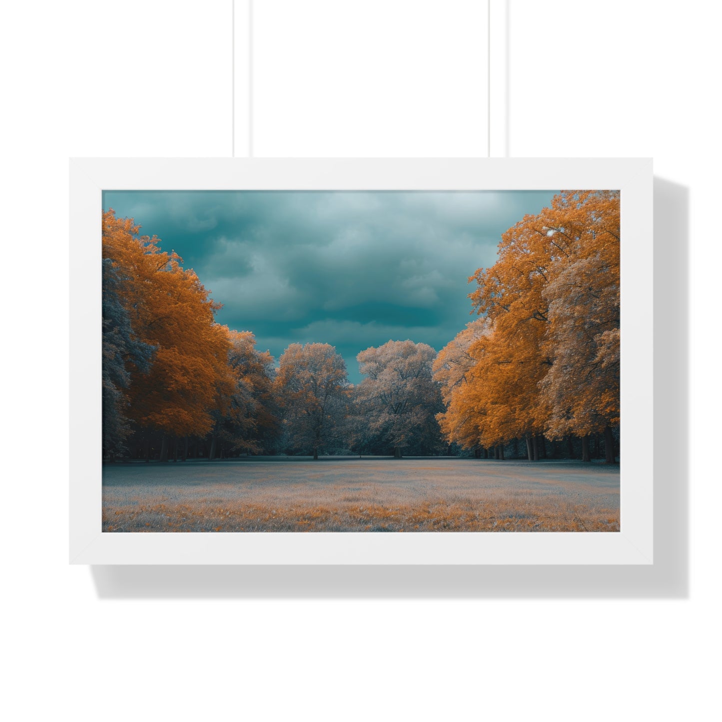 Autumn Serenity - Tranquil Park Scene Art Frame | Framed Horizontal Poster