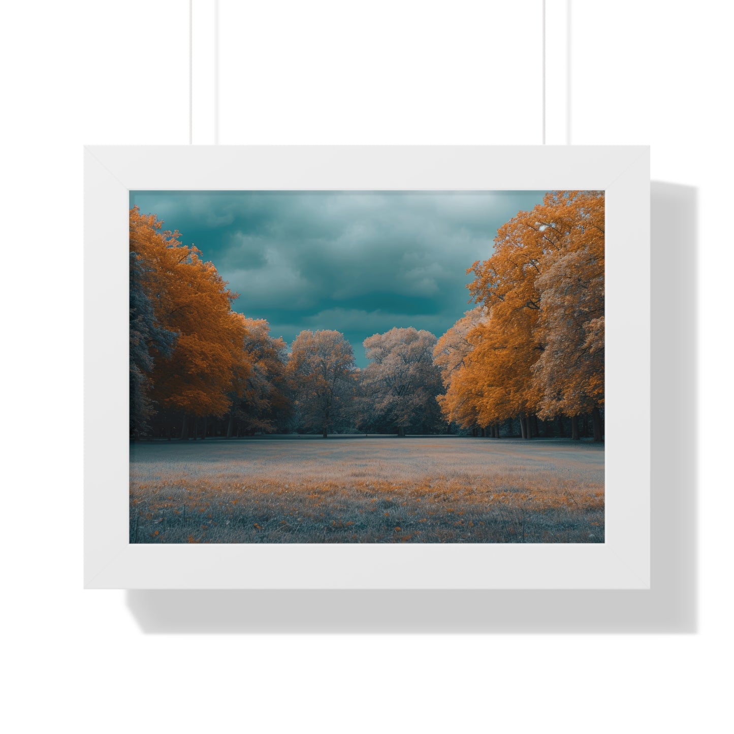 Autumn Serenity - Tranquil Park Scene Art Frame | Framed Horizontal Poster