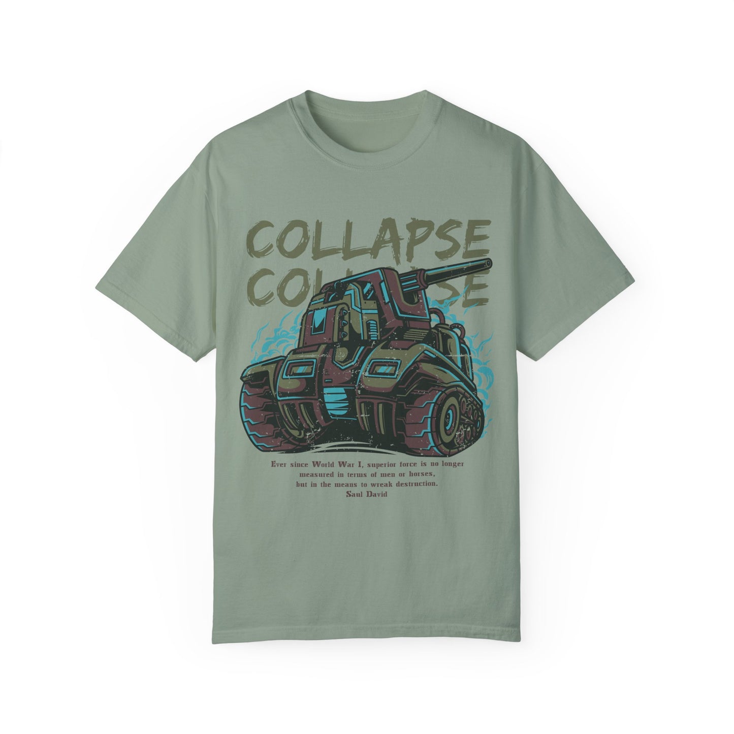 Apocalyptic Vehicle 'Collapse' Graphic Tee | Beige Dystopian T-Shirt | XCalibre Designs