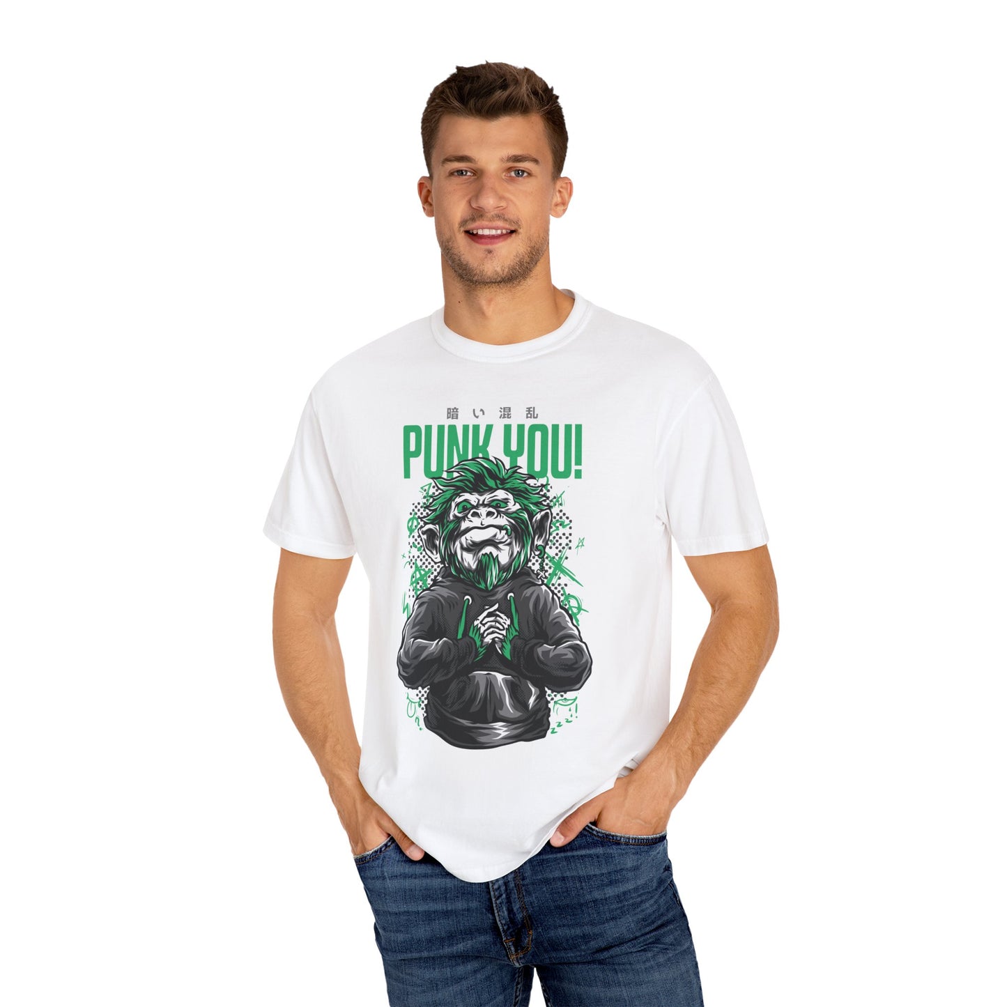 Rebel Monkey 'Punk You!' Graphic Tee | Black Punk Rock T-Shirt | XCalibre Designs