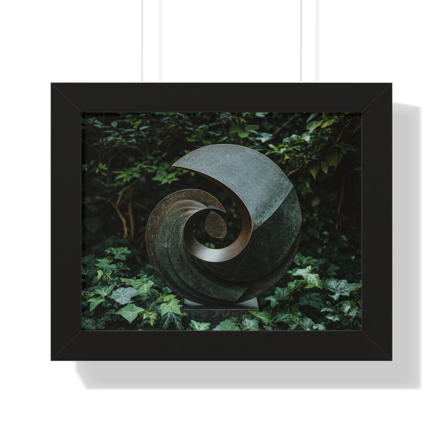 Verdant Spiral - Abstract Sculpture Art Frame | Framed Horizontal Poster