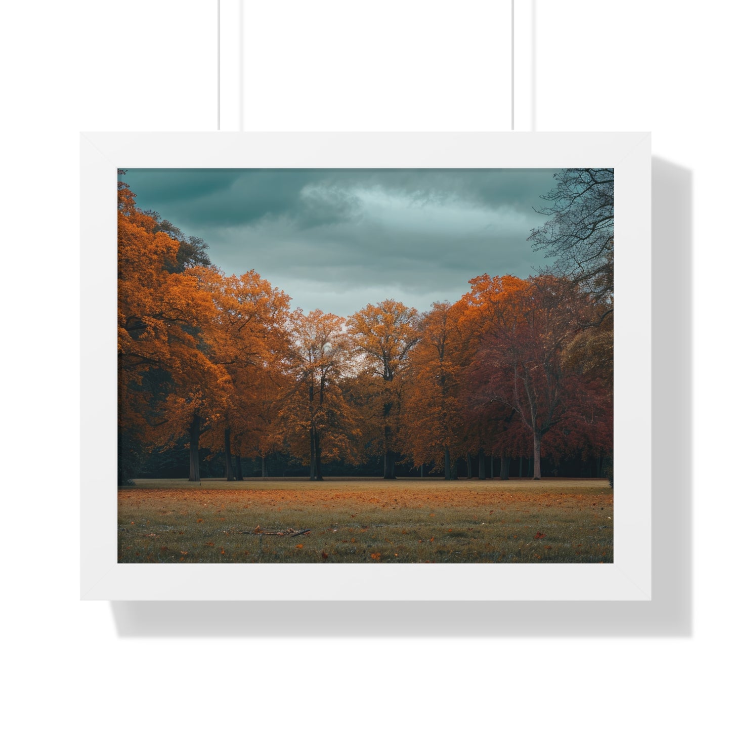 Crimson Canopy - Majestic Autumn Art Frame | Framed Horizontal Poster