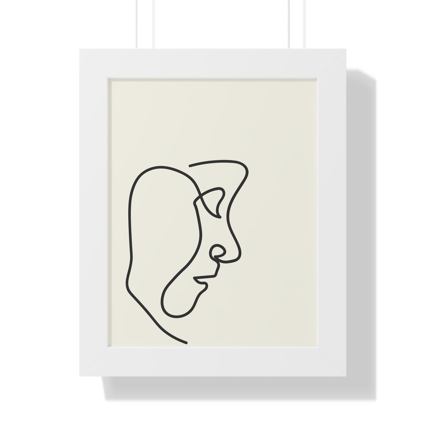 Double Line Abstract Face Art Print | Contemporary Line Art Decor | XCalibre Designs | Framed Vertical Poster