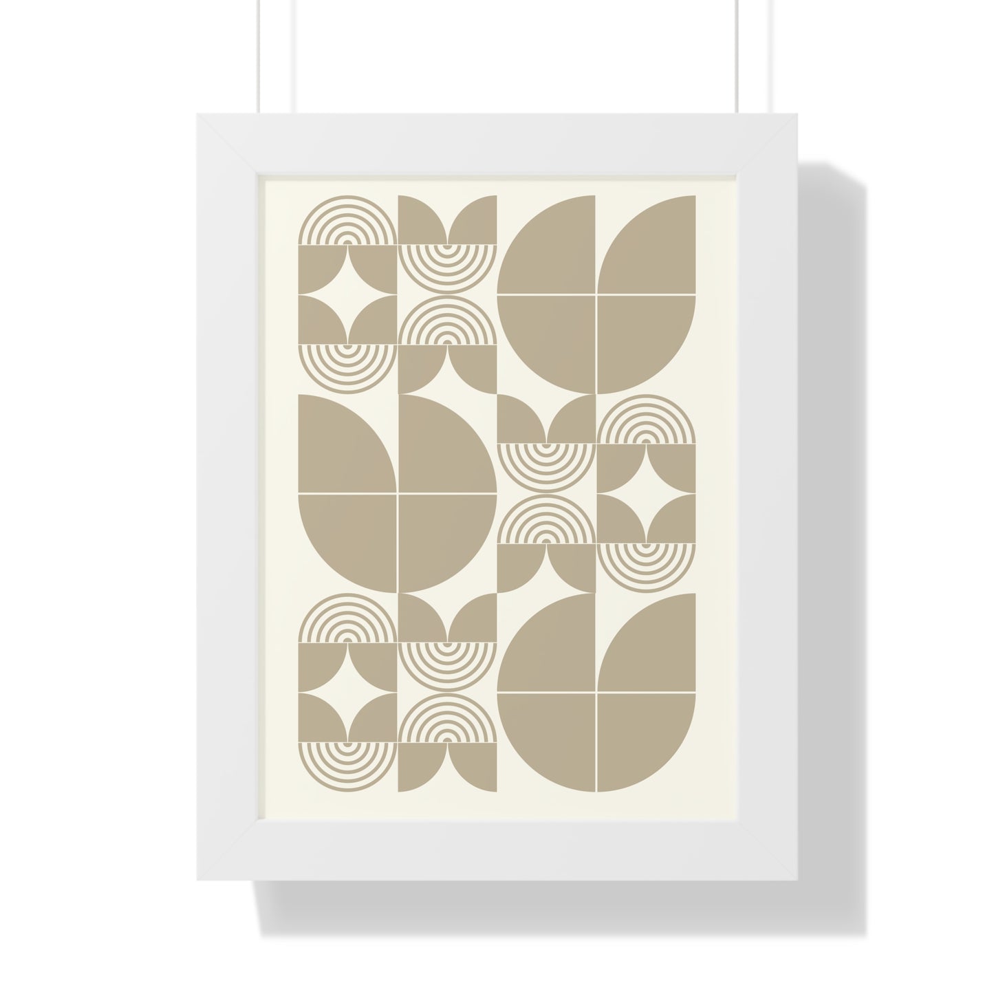 Retro Abstract Geometric Shapes Art Print | Mid-Century Modern Wall Art | XCalibre Designs | Framed Vertical Poster