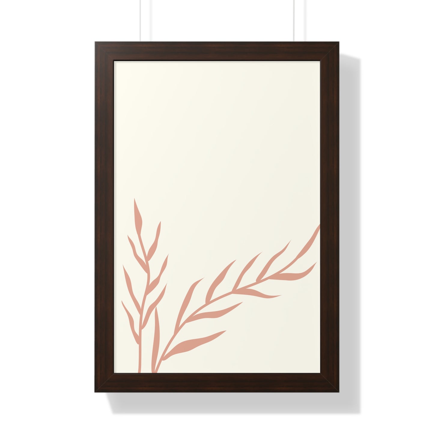 Minimalist Peach Wheat Art Print | Elegant Pastel Wall Art | XCalibre Designs | Framed Vertical Poster