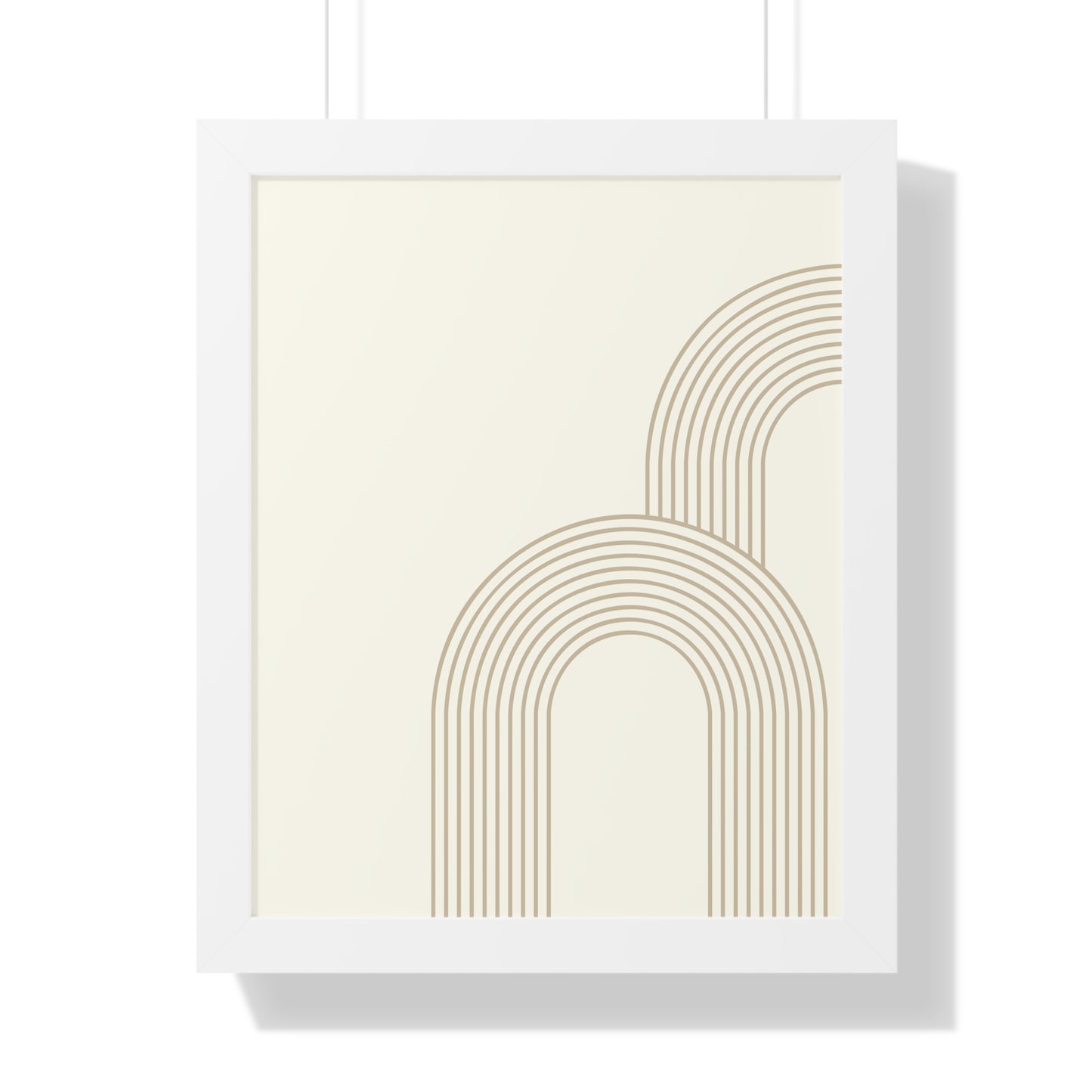 Minimalist Beige Arch Line Art Print | Contemporary Geometric Wall Art | XCalibre Designs | Framed Vertical Poster