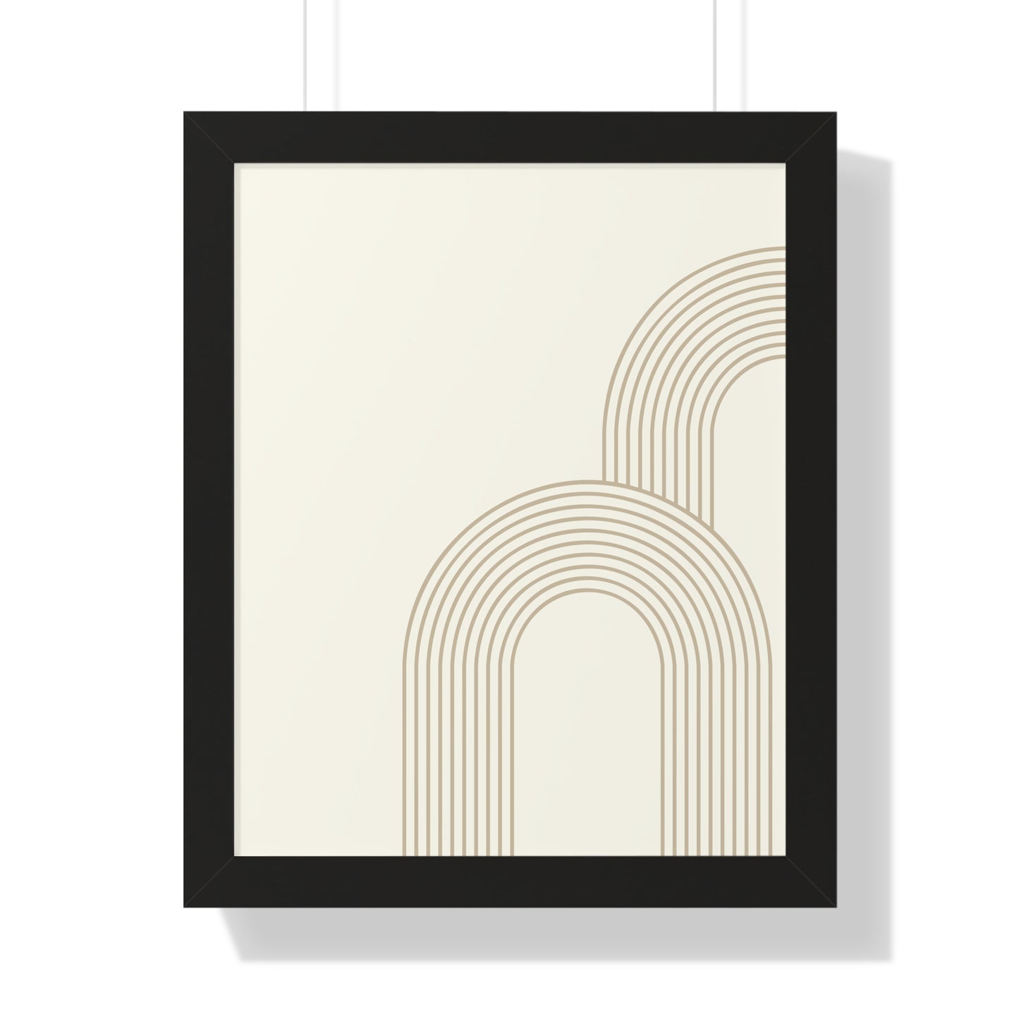 Minimalist Beige Arch Line Art Print | Contemporary Geometric Wall Art | XCalibre Designs | Framed Vertical Poster