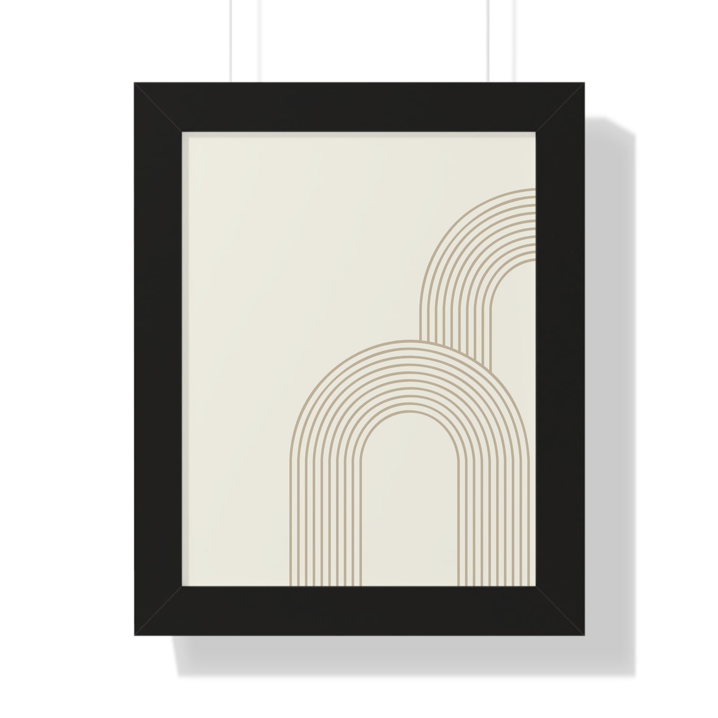 Minimalist Beige Arch Line Art Print | Contemporary Geometric Wall Art | XCalibre Designs | Framed Vertical Poster