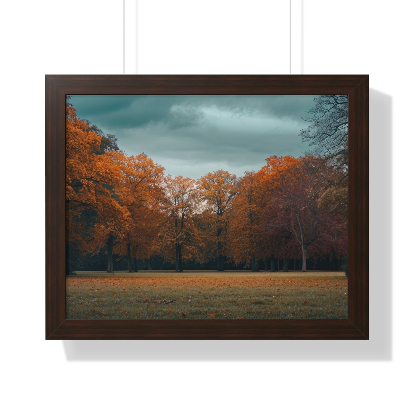 Crimson Canopy - Majestic Autumn Art Frame | Framed Horizontal Poster