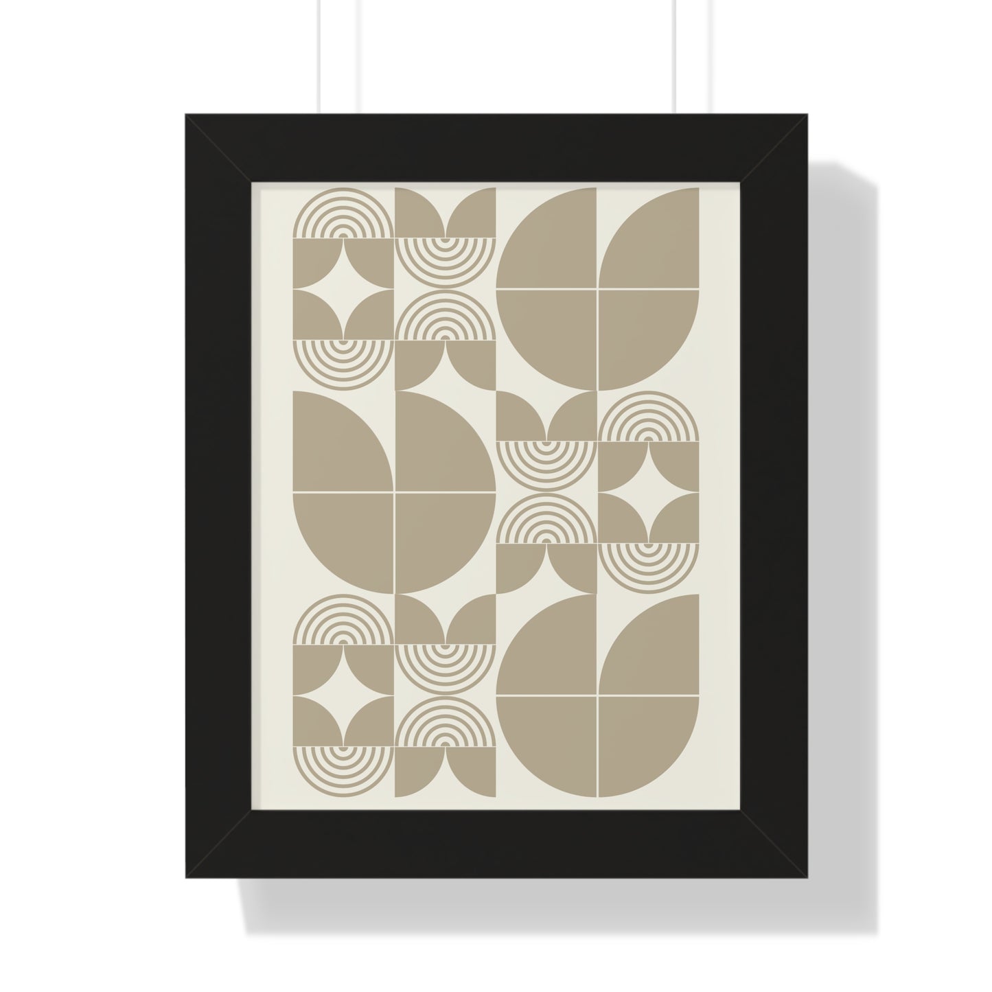 Retro Abstract Geometric Shapes Art Print | Mid-Century Modern Wall Art | XCalibre Designs | Framed Vertical Poster