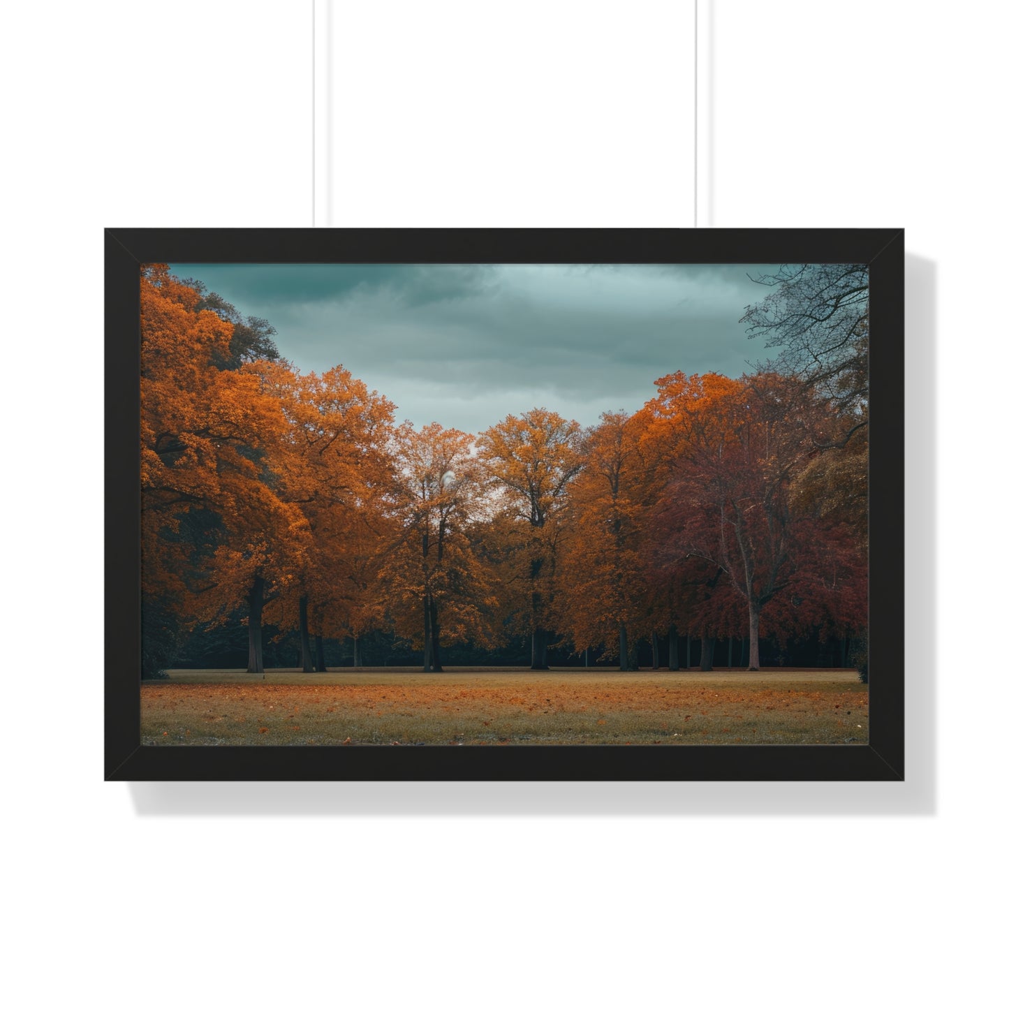 Crimson Canopy - Majestic Autumn Art Frame | Framed Horizontal Poster