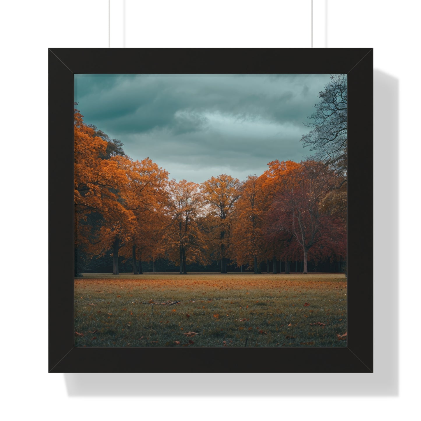 Crimson Canopy - Majestic Autumn Art Frame | Framed Horizontal Poster