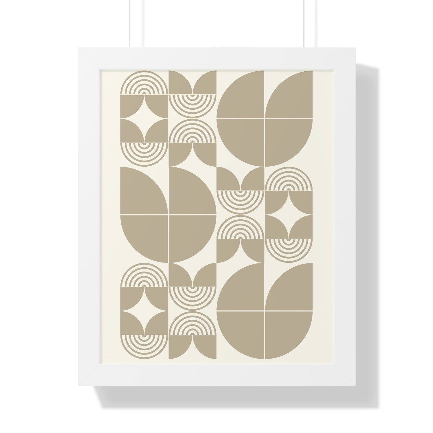 Retro Abstract Geometric Shapes Art Print | Mid-Century Modern Wall Art | XCalibre Designs | Framed Vertical Poster