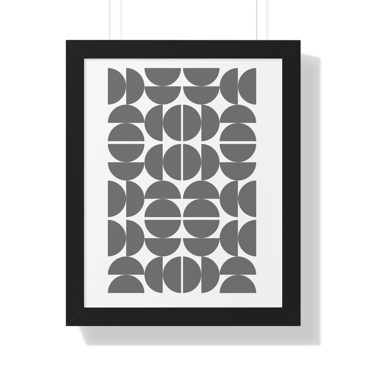 Monochrome Geometric Pattern Art Print | Contemporary Black and White Wall Art | XCalibre Designs | Framed Vertical Poster