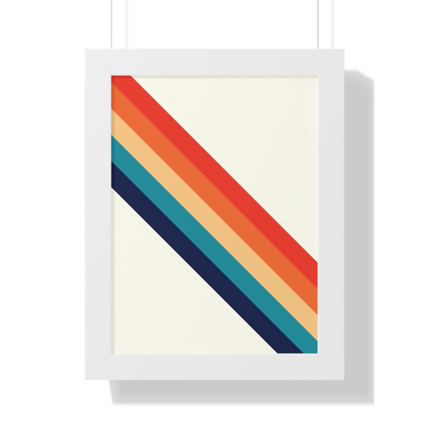 Bold Abstract Diagonal Stripes Art Print | Retro Inspired Colorful Wall Art | XCalibre Designs | Framed Vertical Poster