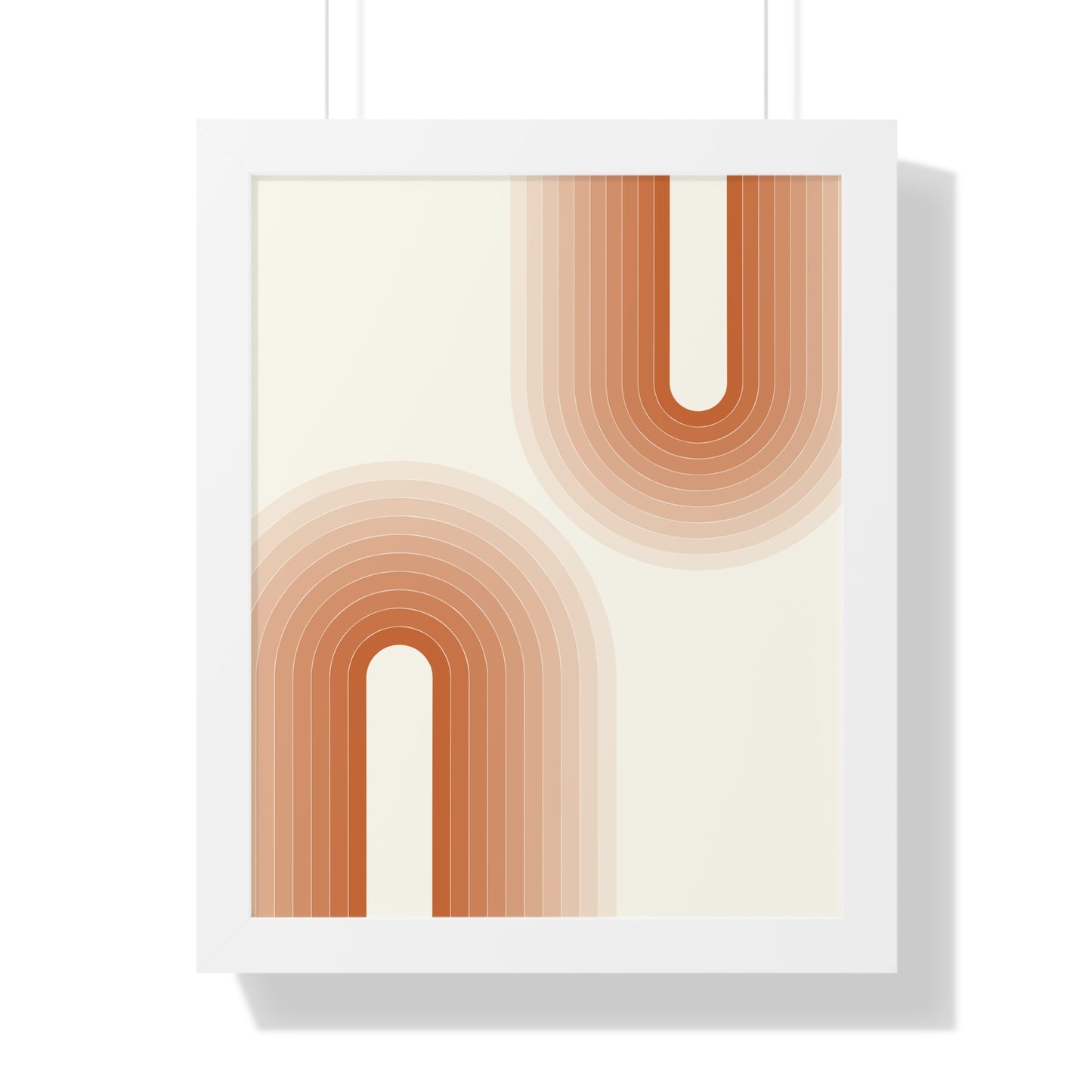 Peach Tones Abstract Arch Art Print | Soft Geometric Wall Art | XCalibre Designs | Framed Vertical Poster