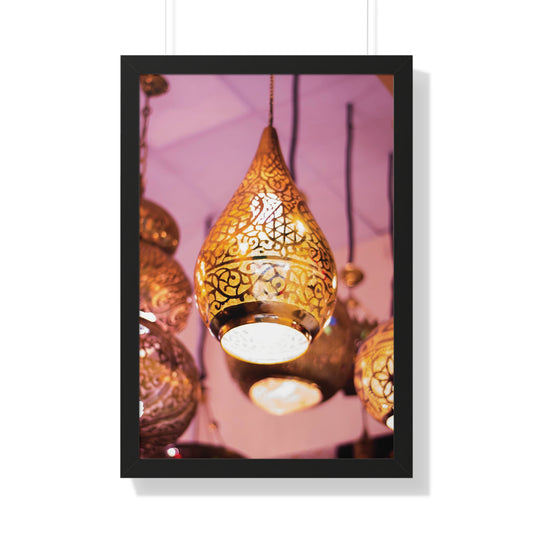 Enchanting Arabesque - Framed Oriental Lamp Art | Framed Vertical Poster