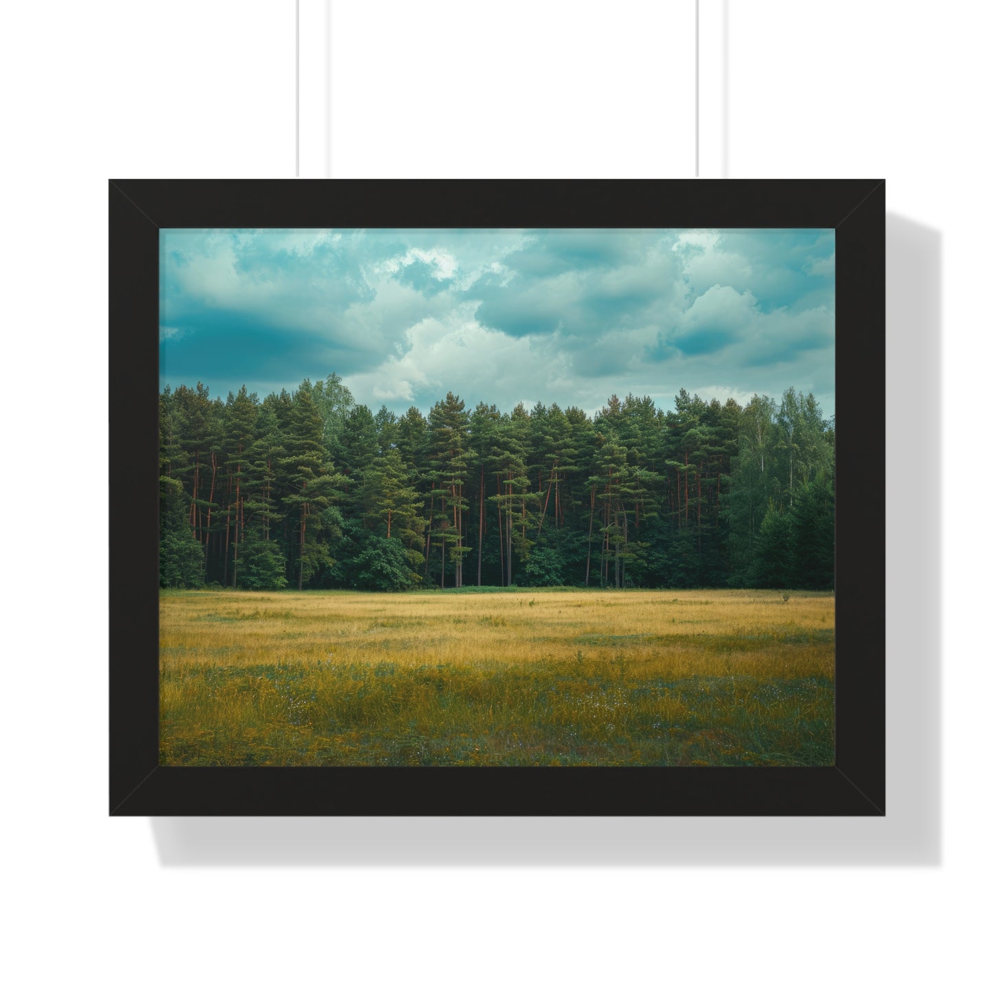 Verdant Refuge - Peaceful Meadow Art Frame | Framed Horizontal Poster