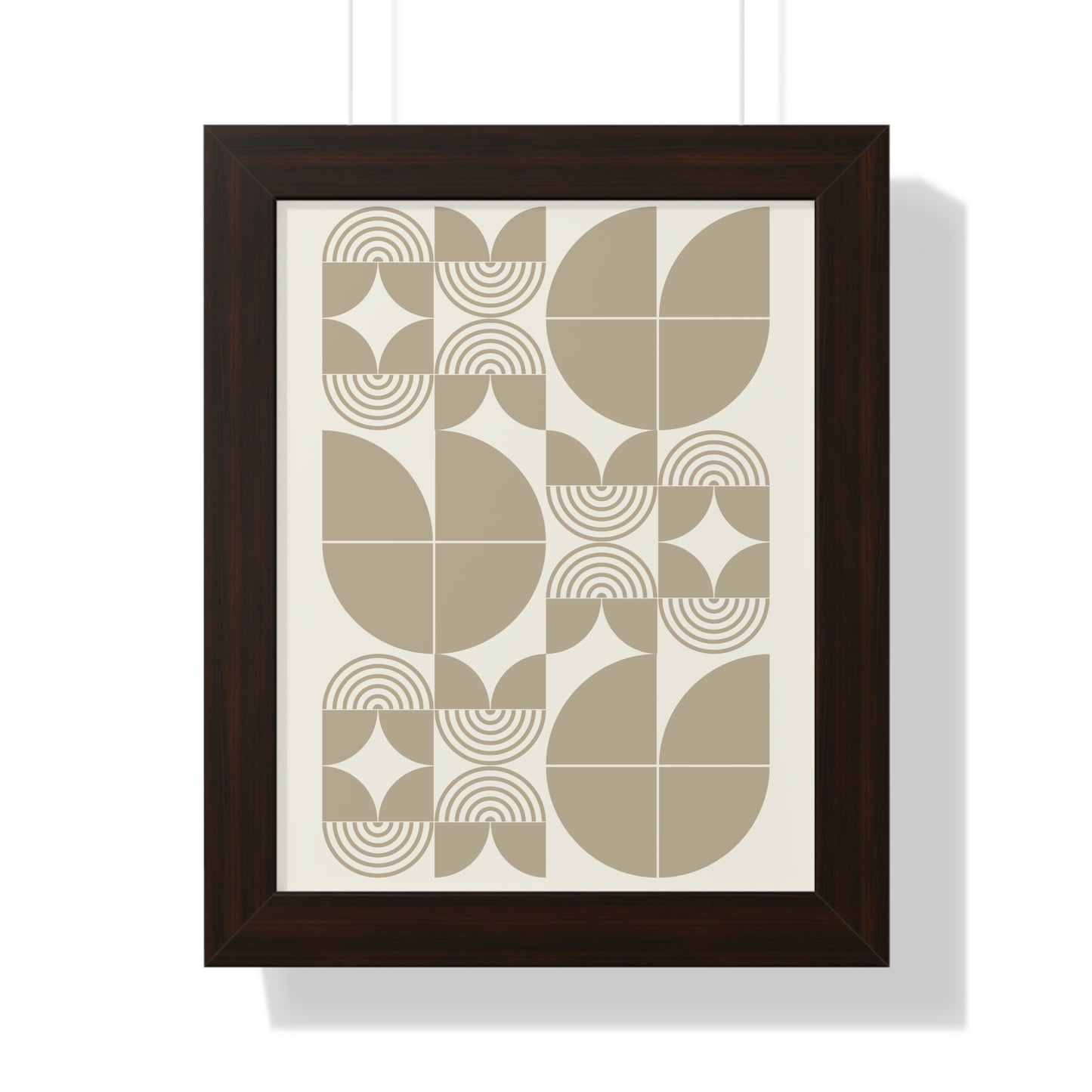 Retro Abstract Geometric Shapes Art Print | Mid-Century Modern Wall Art | XCalibre Designs | Framed Vertical Poster