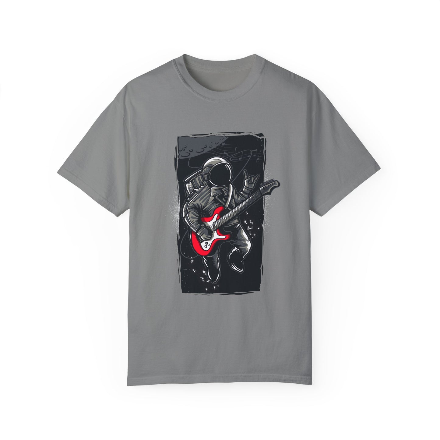 Astronaut Guitarist Graphic Tee | Navy Space Music T-Shirt | XCalibre Designs