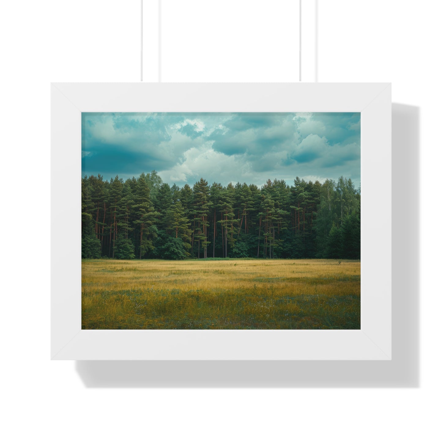 Verdant Refuge - Peaceful Meadow Art Frame | Framed Horizontal Poster