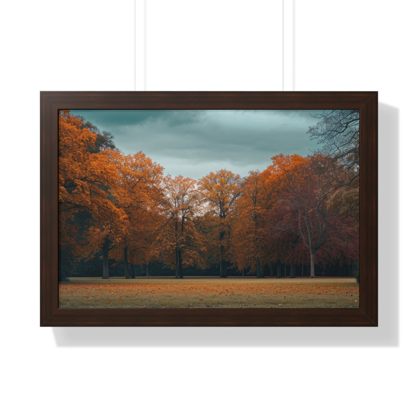 Crimson Canopy - Majestic Autumn Art Frame | Framed Horizontal Poster