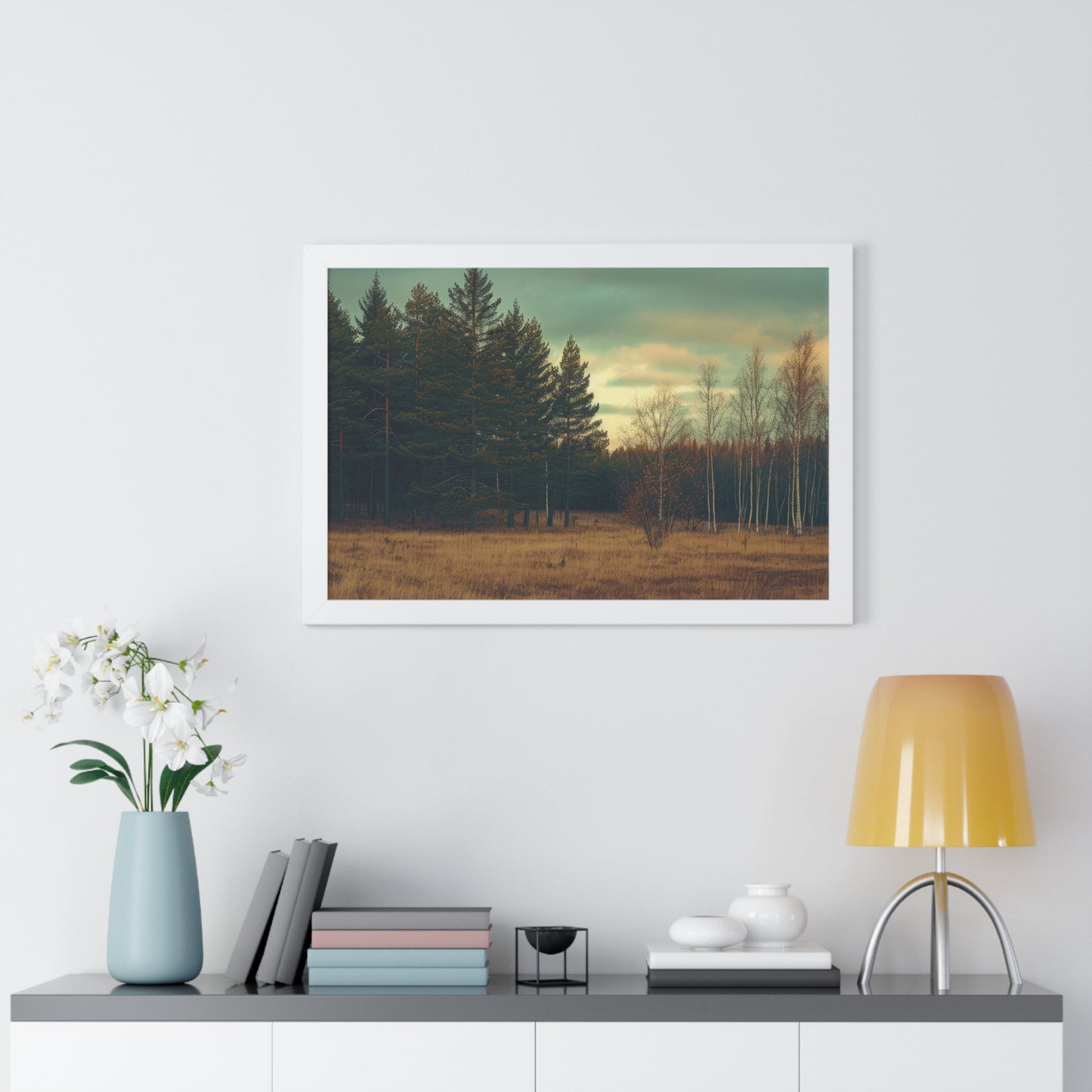 Twilight in the Wild - Rustic Forest Art Frame | Framed Horizontal Poster