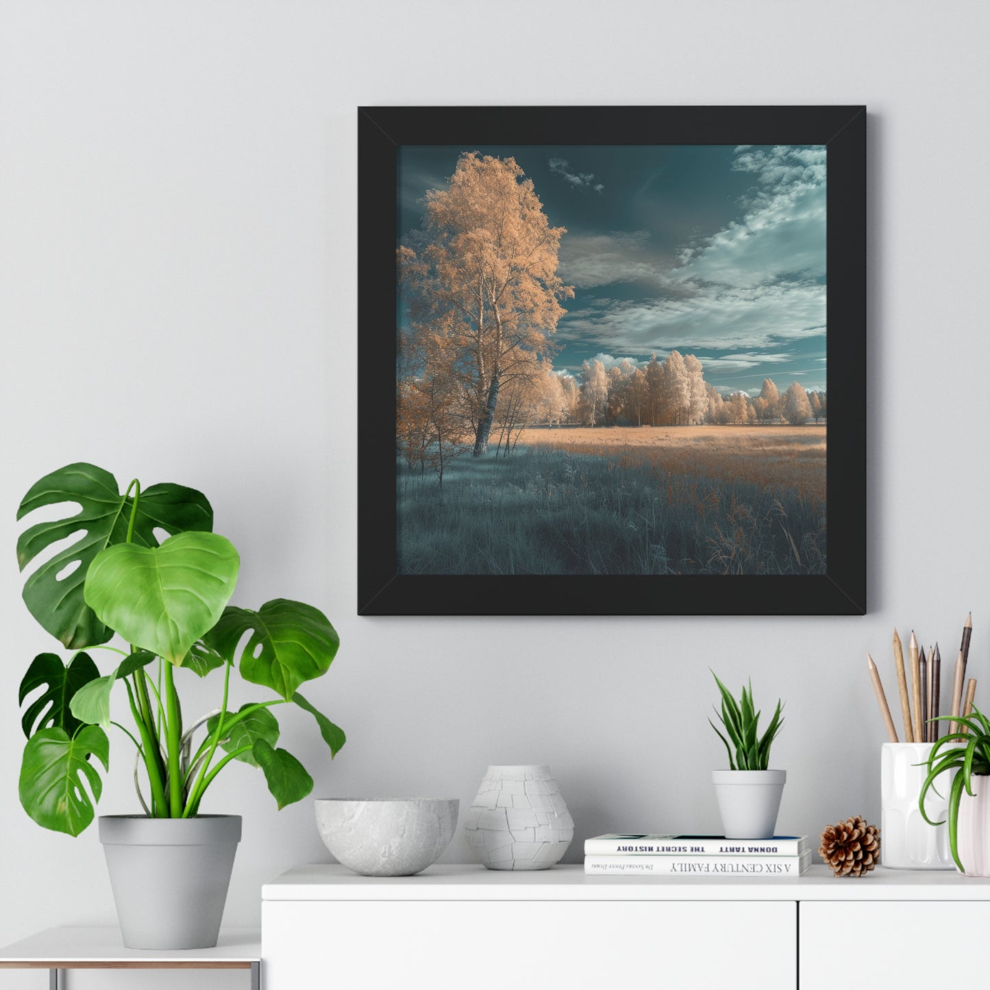 Surreal Azure - Ethereal Landscape Art Frame | Framed Horizontal Poster