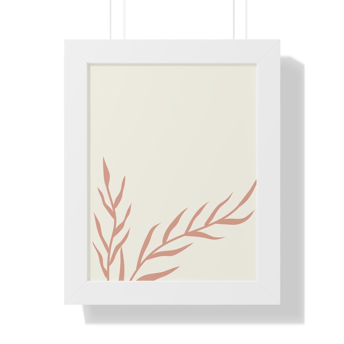 Minimalist Peach Wheat Art Print | Elegant Pastel Wall Art | XCalibre Designs | Framed Vertical Poster