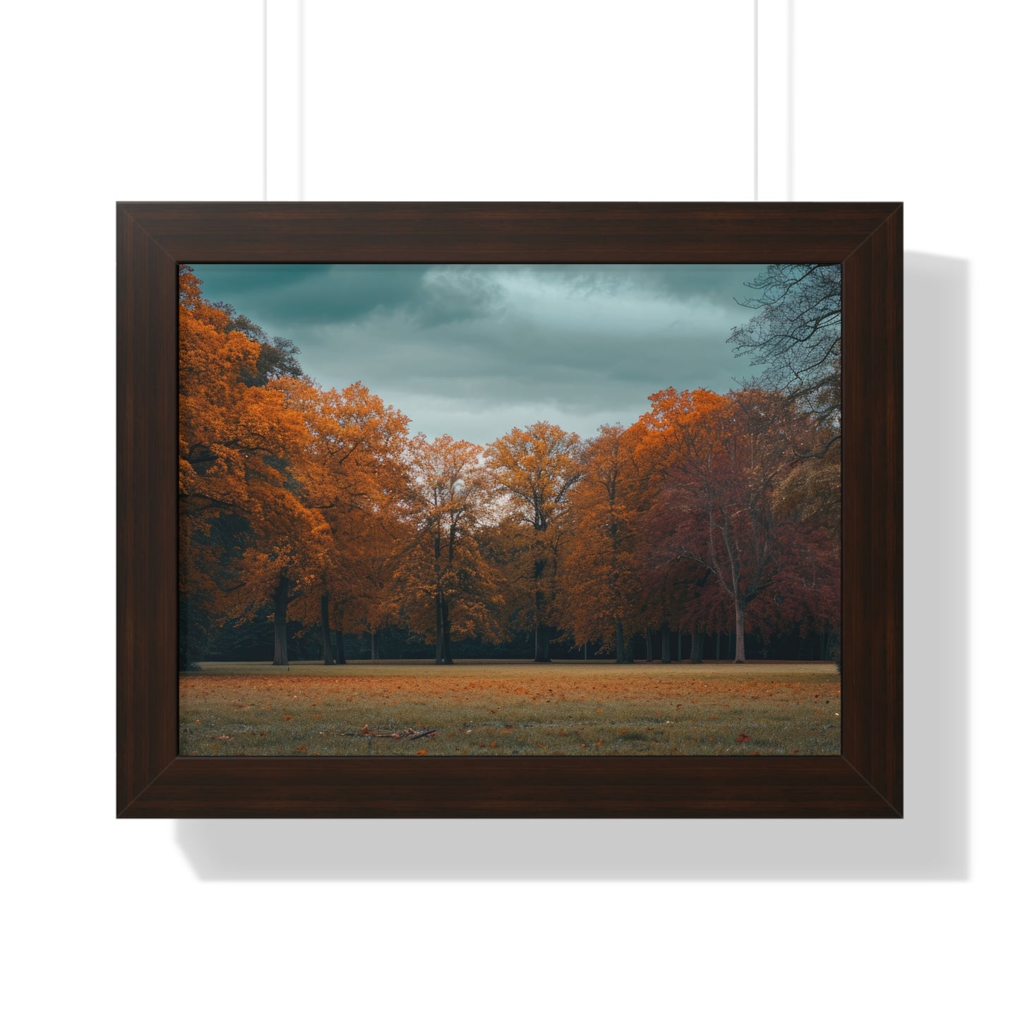 Crimson Canopy - Majestic Autumn Art Frame | Framed Horizontal Poster