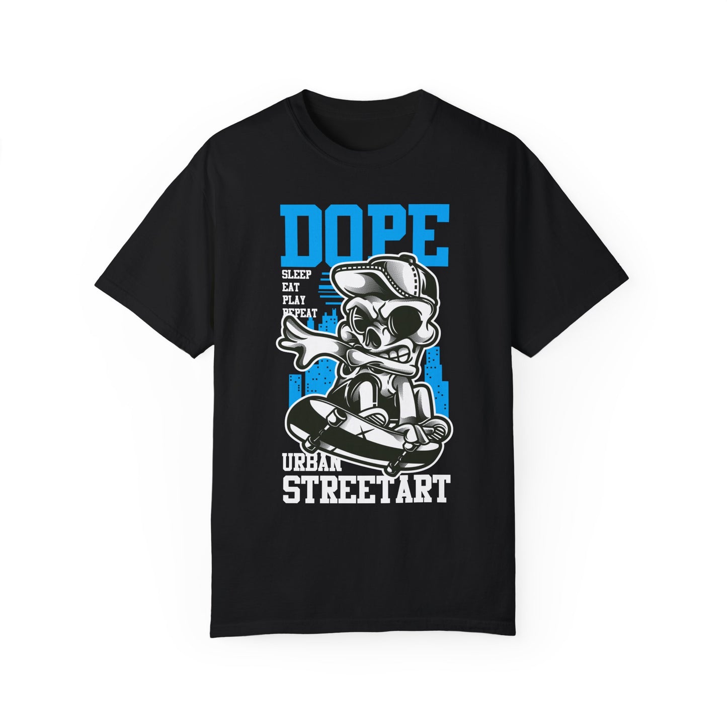 Urban Graffiti 'DOPE' Graphic Tee | Cool Blue Streetwear T-Shirt | XCalibre Designs