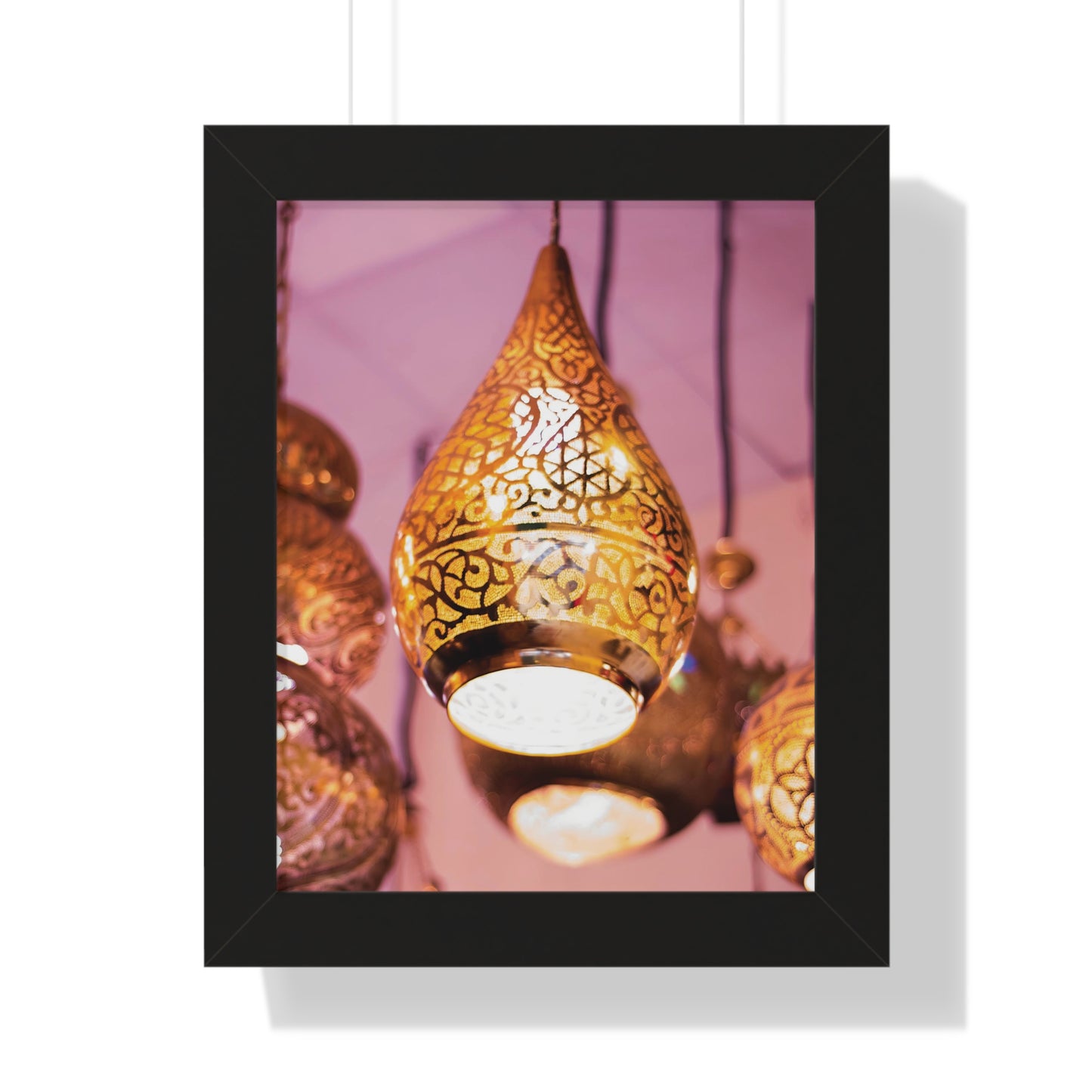 Enchanting Arabesque - Framed Oriental Lamp Art | Framed Vertical Poster