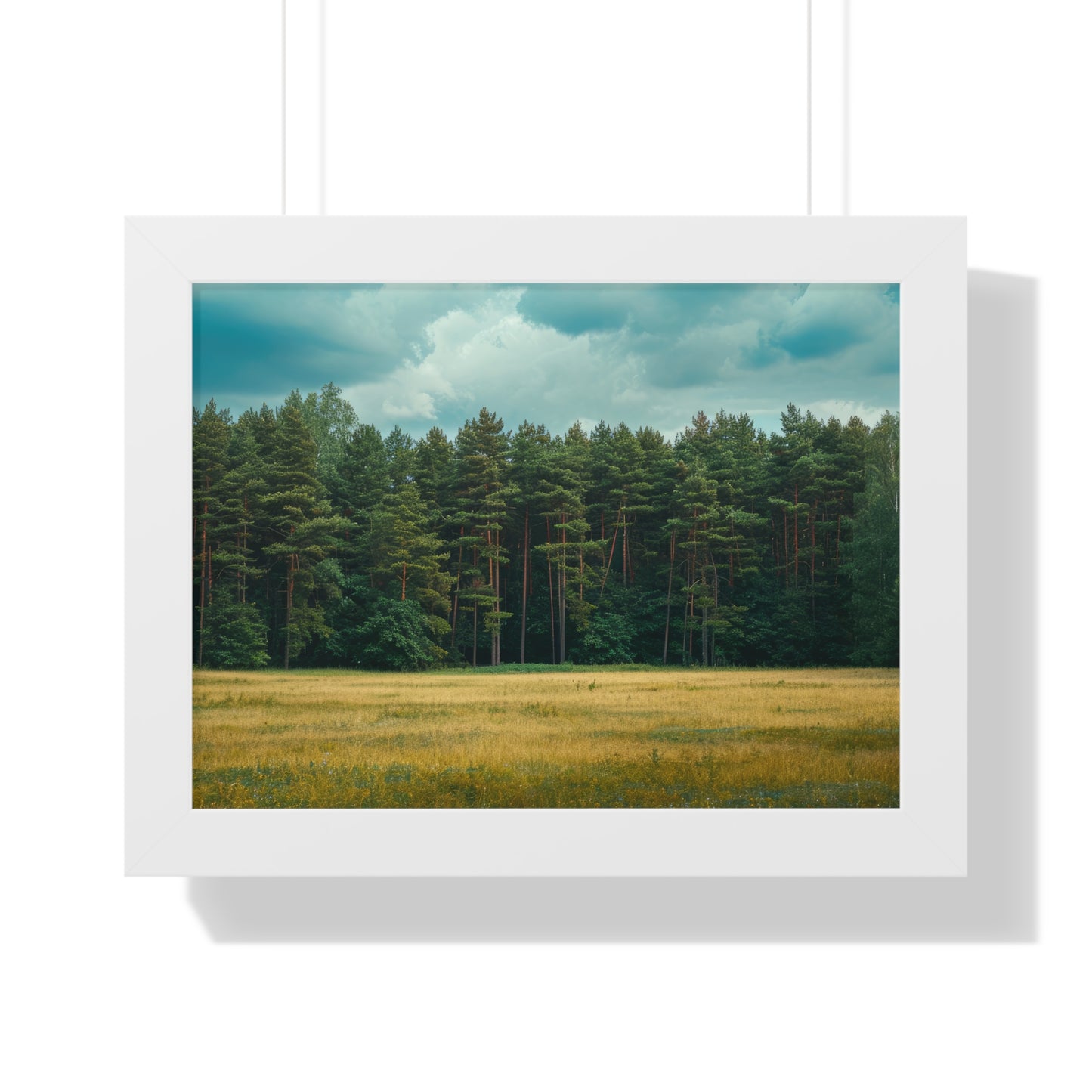 Verdant Refuge - Peaceful Meadow Art Frame | Framed Horizontal Poster