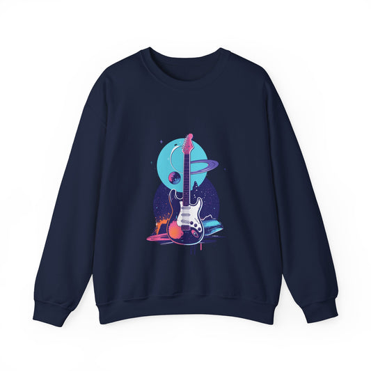 Galactic Guitarist Astronaut Crewneck Sweatshirt | Unisex Heavy Blend™ Crewneck Sweatshirt