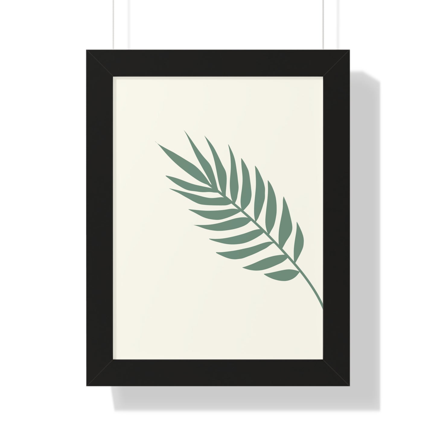 Green Palm Frond Art Print | Tranquil Nature-Inspired Wall Art | XCalibre Designs | Framed Vertical Poster