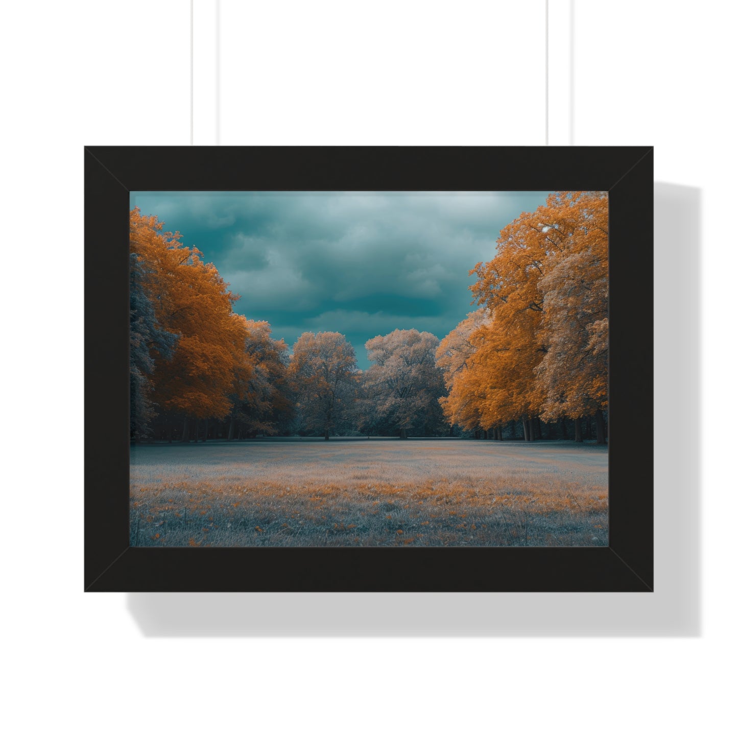 Autumn Serenity - Tranquil Park Scene Art Frame | Framed Horizontal Poster