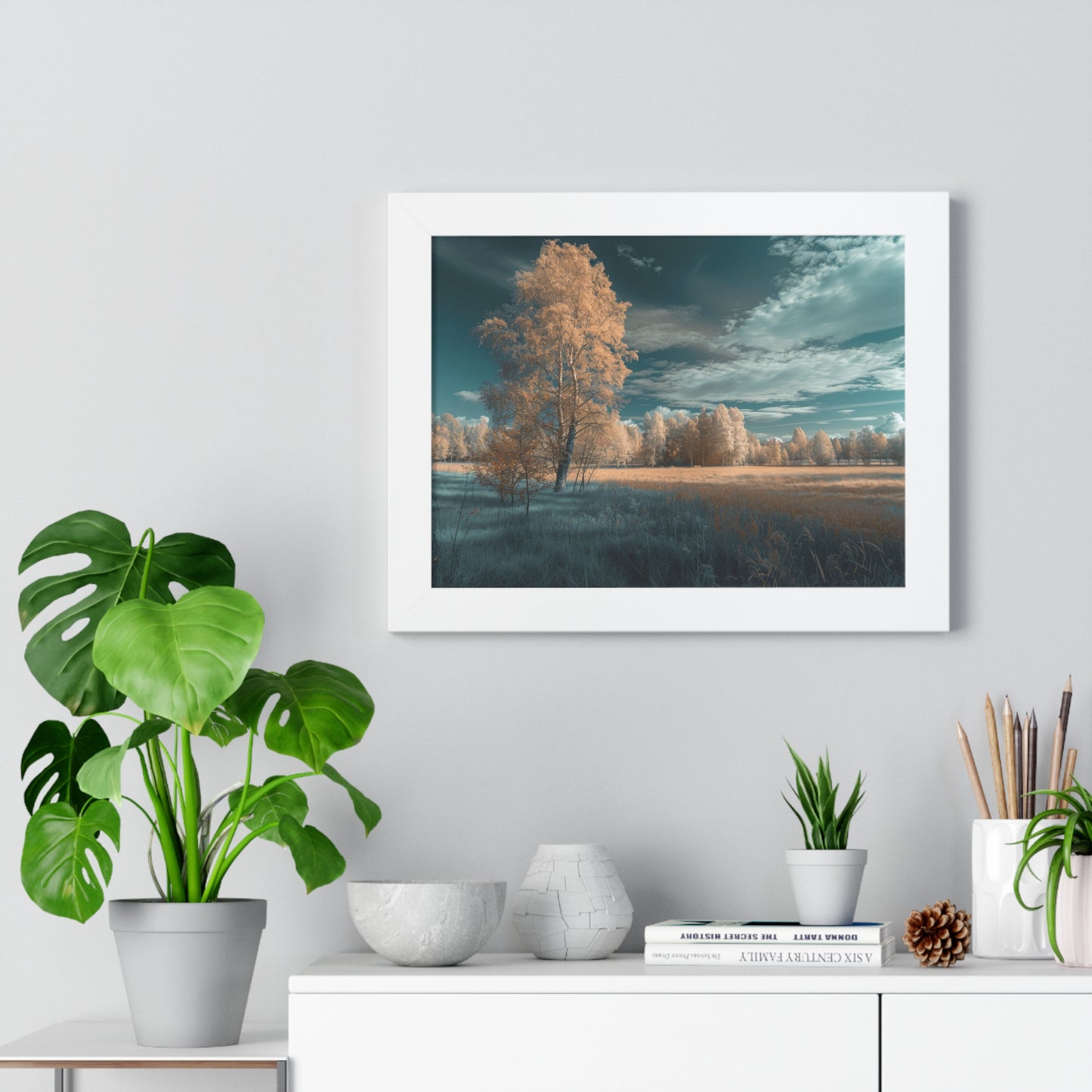 Surreal Azure - Ethereal Landscape Art Frame | Framed Horizontal Poster