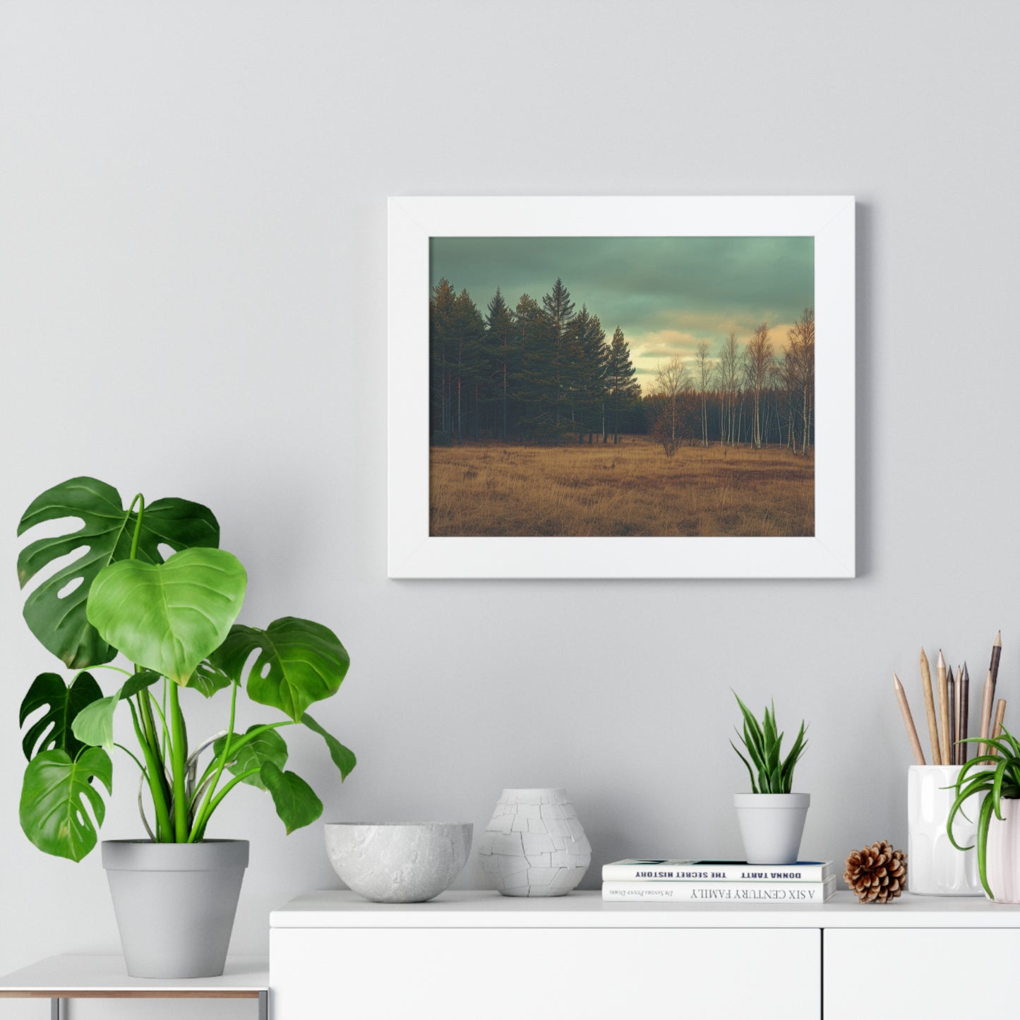 Twilight in the Wild - Rustic Forest Art Frame | Framed Horizontal Poster