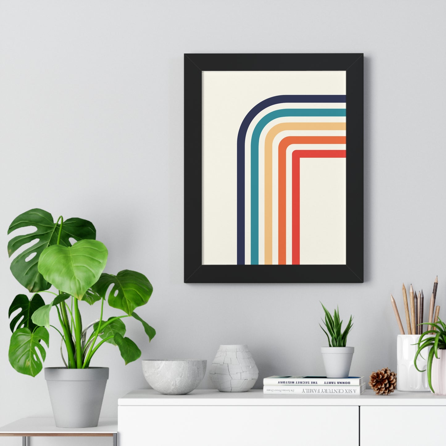 Vibrant Retro Archways Art Print | Colorful Mid-Century Modern Wall Art | XCalibre Designs | Framed Vertical Poster