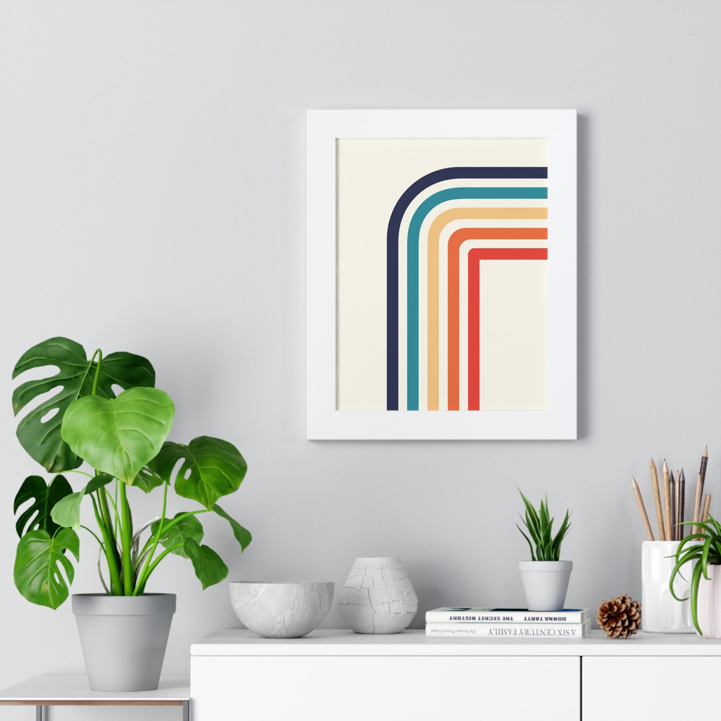 Vibrant Retro Archways Art Print | Colorful Mid-Century Modern Wall Art | XCalibre Designs | Framed Vertical Poster