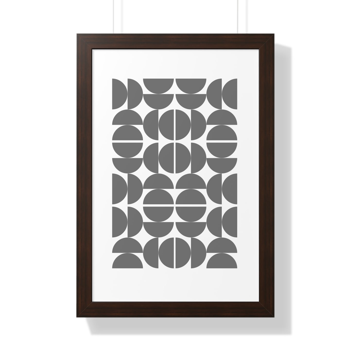 Monochrome Geometric Pattern Art Print | Contemporary Black and White Wall Art | XCalibre Designs | Framed Vertical Poster