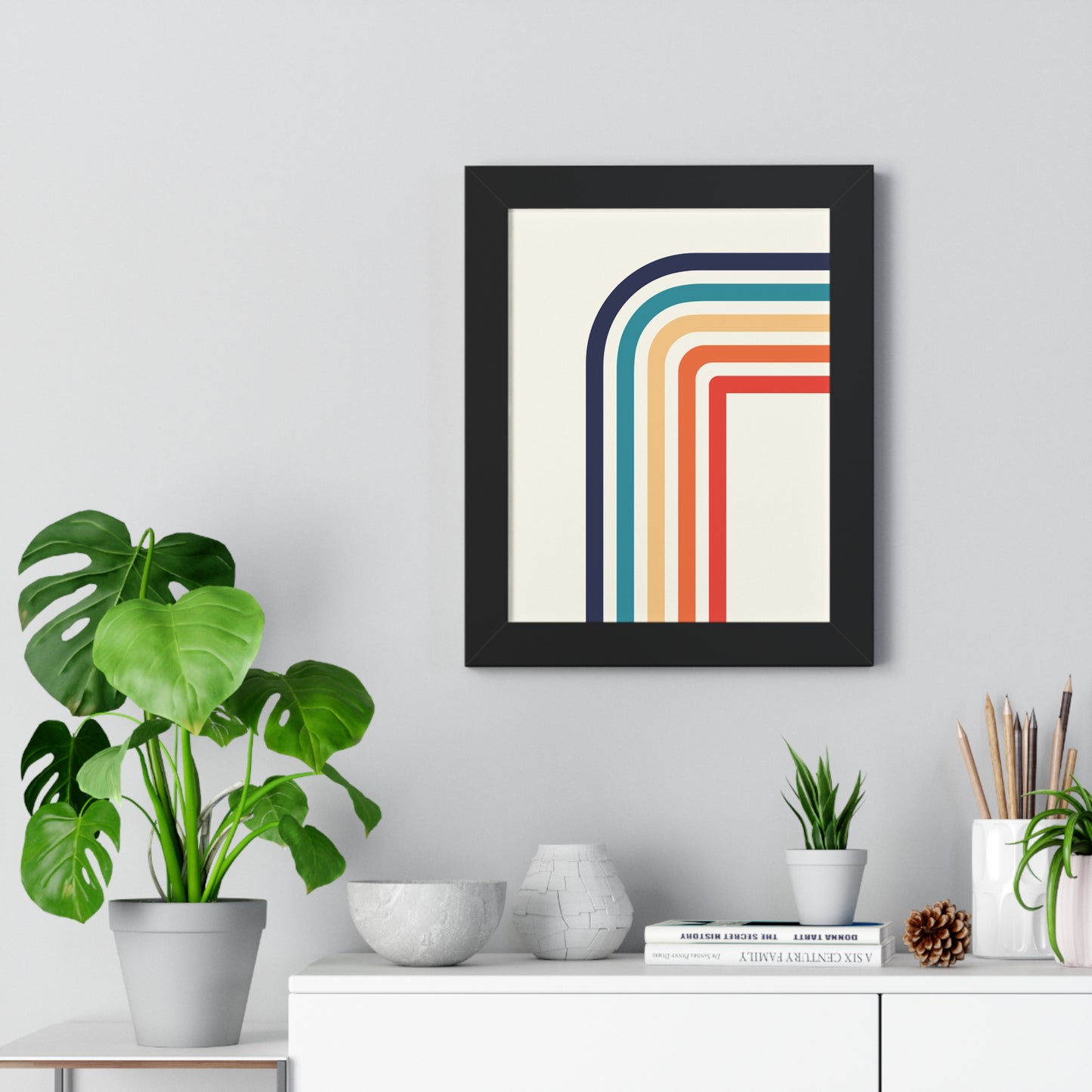 Vibrant Retro Archways Art Print | Colorful Mid-Century Modern Wall Art | XCalibre Designs | Framed Vertical Poster