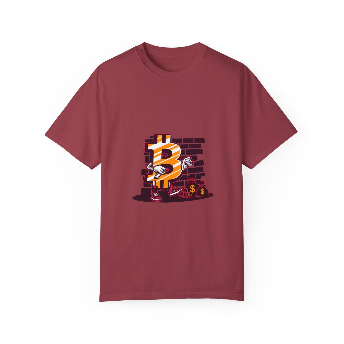 Bitcoin Currency Breakout Graphic Tee | Beige Cryptocurrency T-Shirt | XCalibre Designs